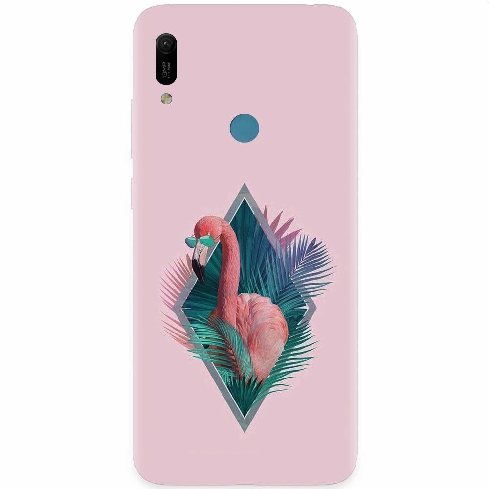 Husa silicon pentru Huawei Y6 Prime 2019, Flamingo With Sunglass