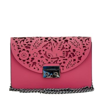 Geanta crossbody din piele naturala, Jennifer fucsia Geanta crossbody din piele naturala, Jennifer fucsia