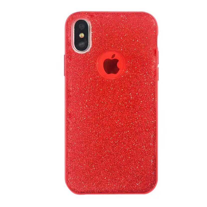Husa protectie pentru Apple X, Plastic, Sclipici Capac Spate-ROSU