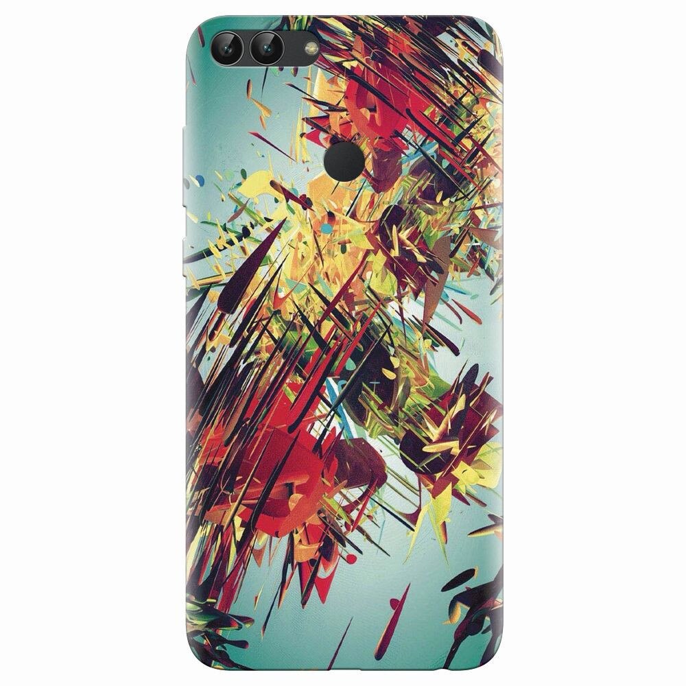 Husa silicon pentru Huawei P Smart, Complex Abstract Colorful 3D Drawing