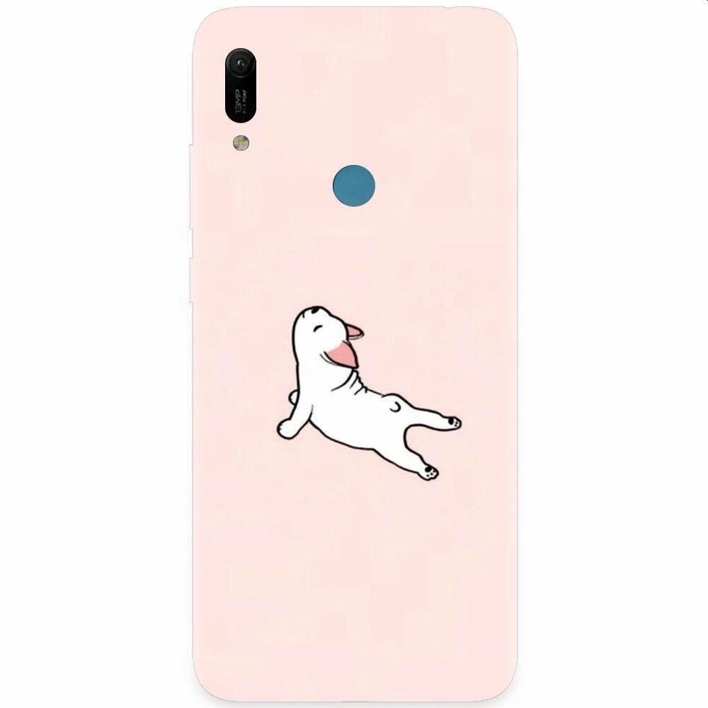 Husa silicon pentru Huawei Y6 Prime 2019, Cute Dog Streching