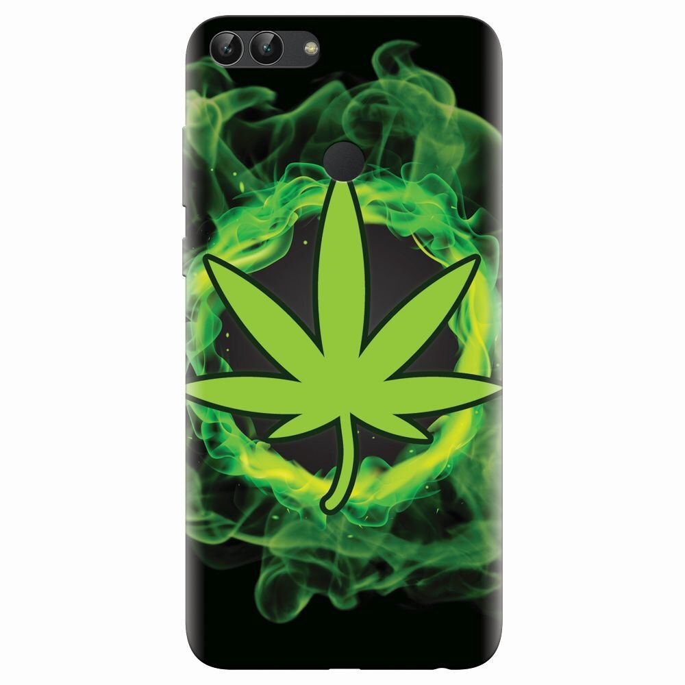 Husa silicon pentru Huawei P Smart, GreenFlames