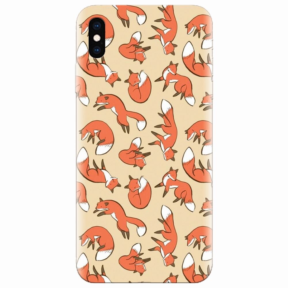 Husa silicon pentru Apple Iphone XS Max, Red Foxes