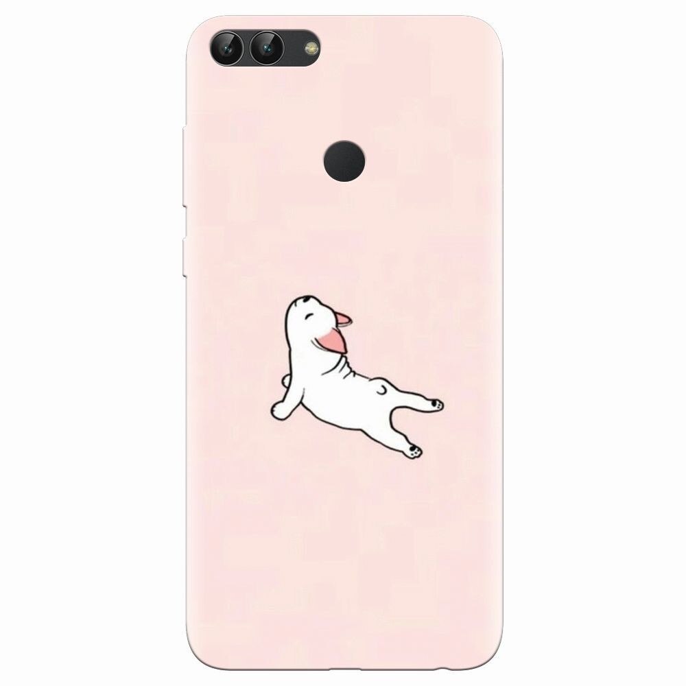Husa silicon pentru Huawei P Smart, Cute Dog Streching