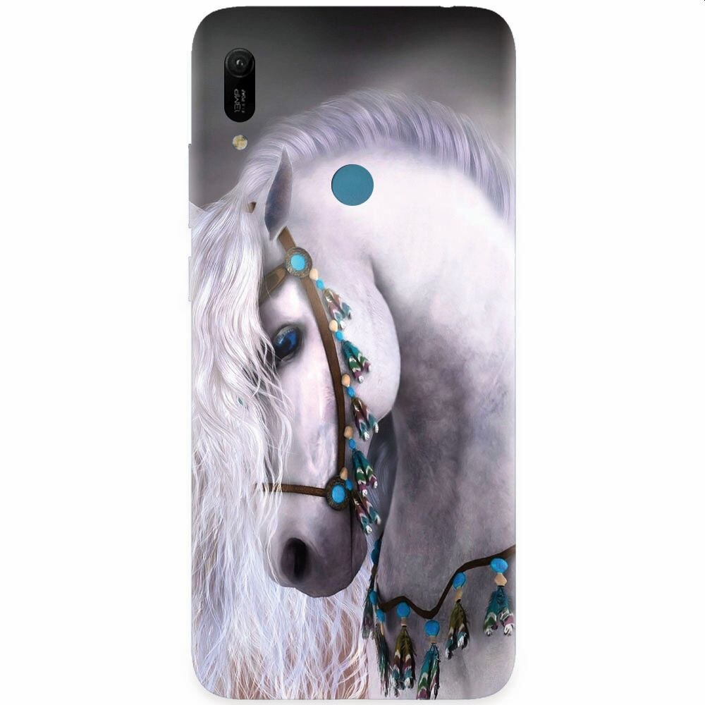 Husa silicon pentru Huawei Y6 Prime 2019, White Horse