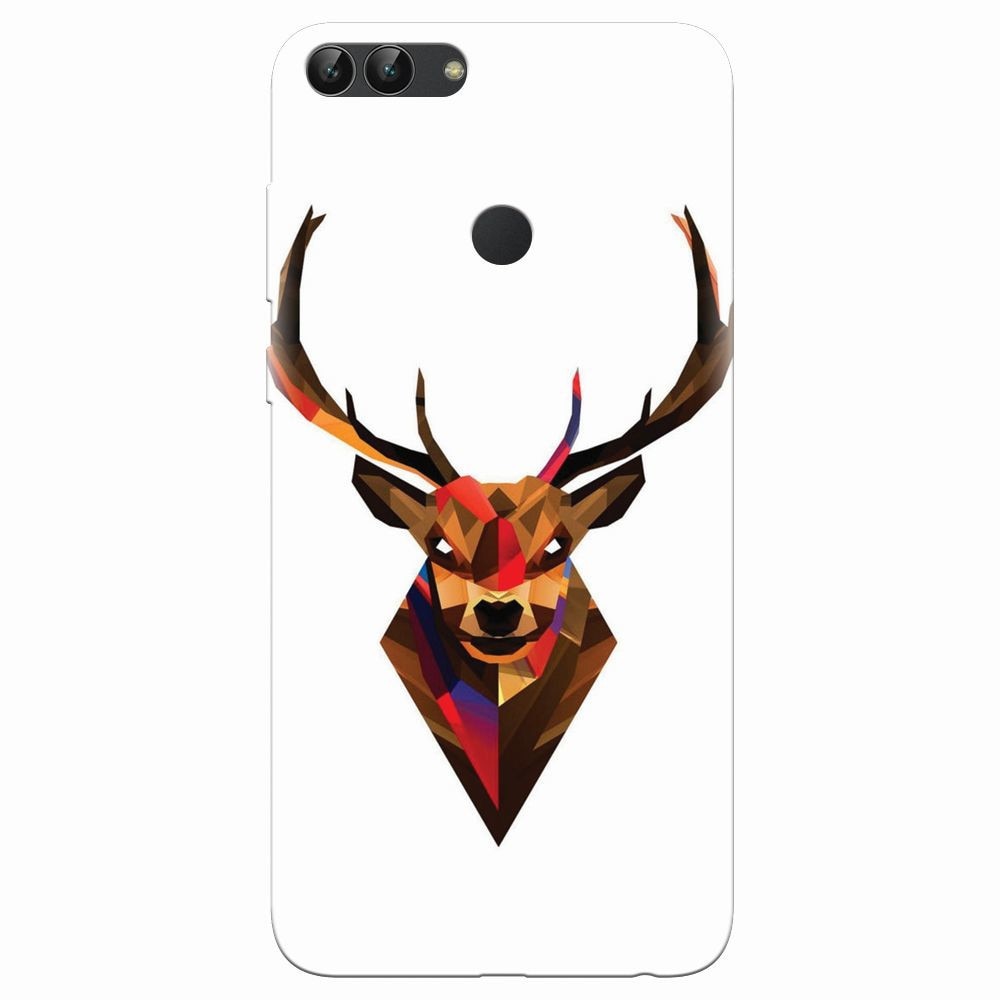Husa silicon pentru Huawei P Smart, Geometric Tibetan Antelope