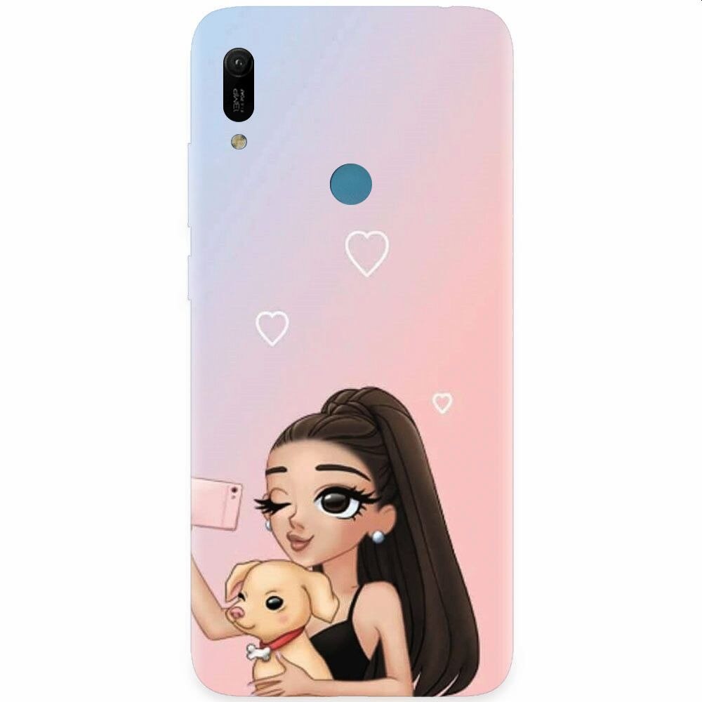 Husa silicon pentru Huawei Y6 Prime 2019, Selfie With Sweet Dog