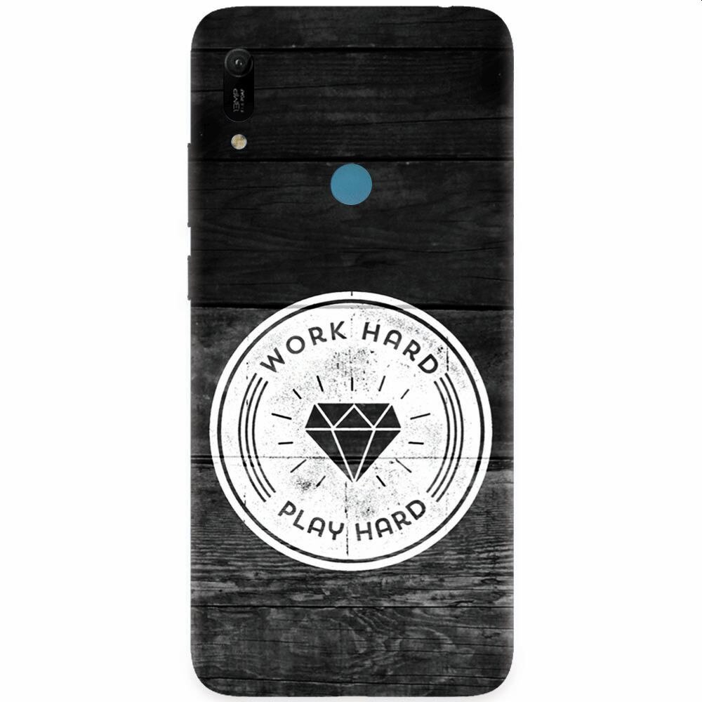 Husa silicon pentru Huawei Y6 Prime 2019, Work Hard Play Hard