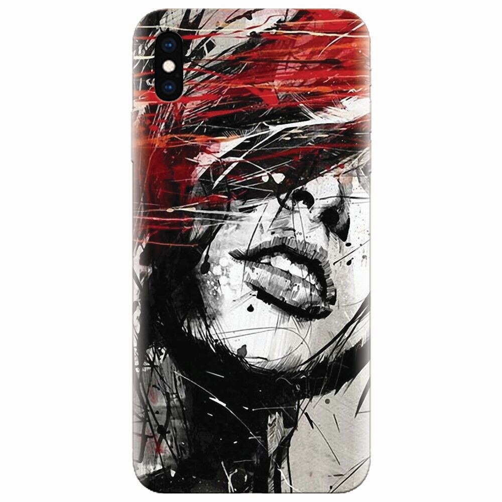 Husa silicon pentru Apple Iphone XS Max, Byroglyphics Woman Drawing