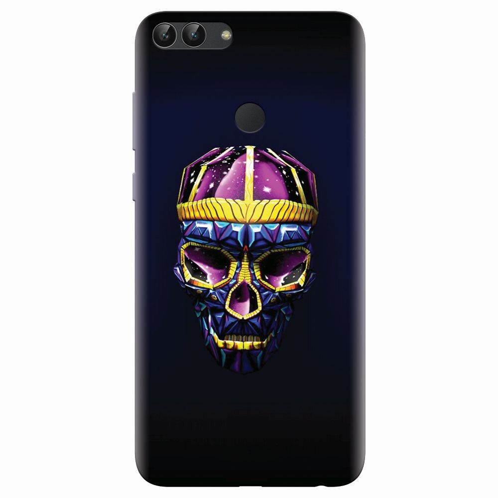 Husa silicon pentru Huawei P Smart, Colorfull Skull