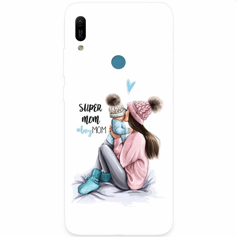 Husa silicon pentru Huawei Y6 Prime 2019, Super Mom With Boy