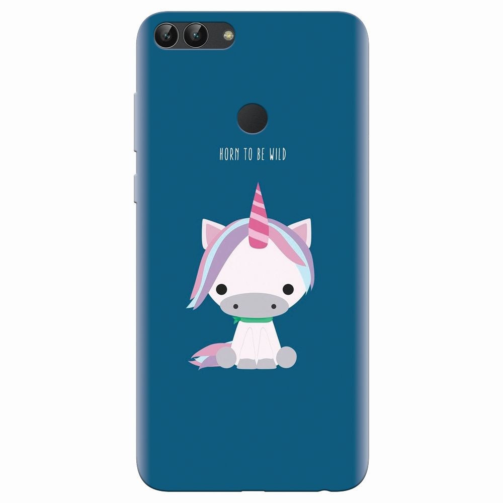 Husa silicon pentru Huawei P Smart, Horn To Be Wild Cute Unicorn