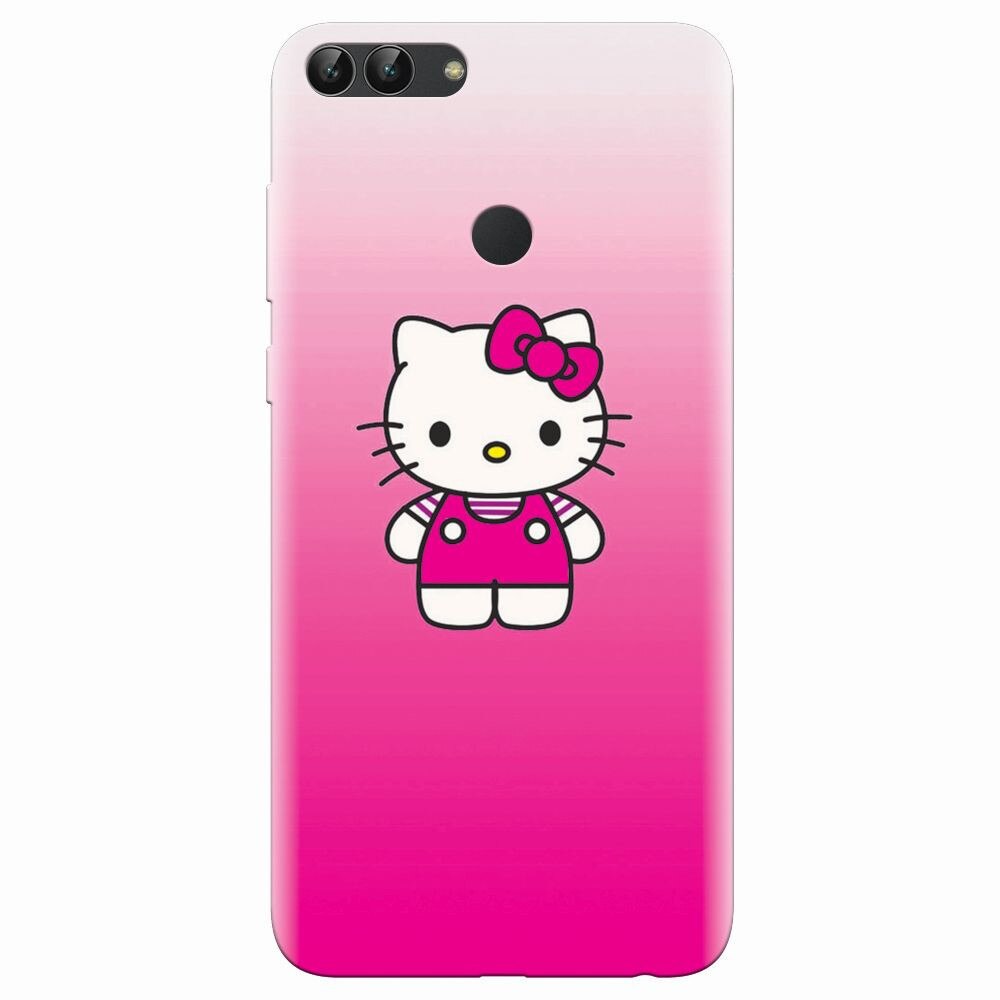 Husa silicon pentru Huawei P Smart, Cute Pink Catty