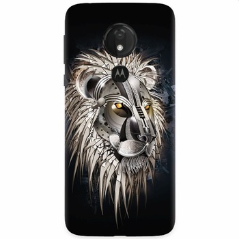Husa silicon pentru Motorola Moto G7, Abstract Lion 001 Husa silicon pentru Motorola Moto G7, Abstract Lion 001