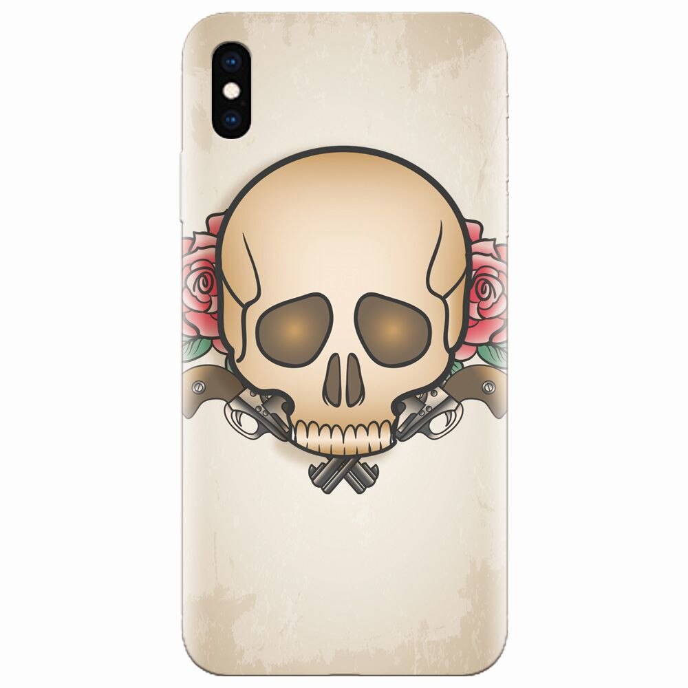 Husa silicon pentru Apple Iphone XS, Skulls And Roses