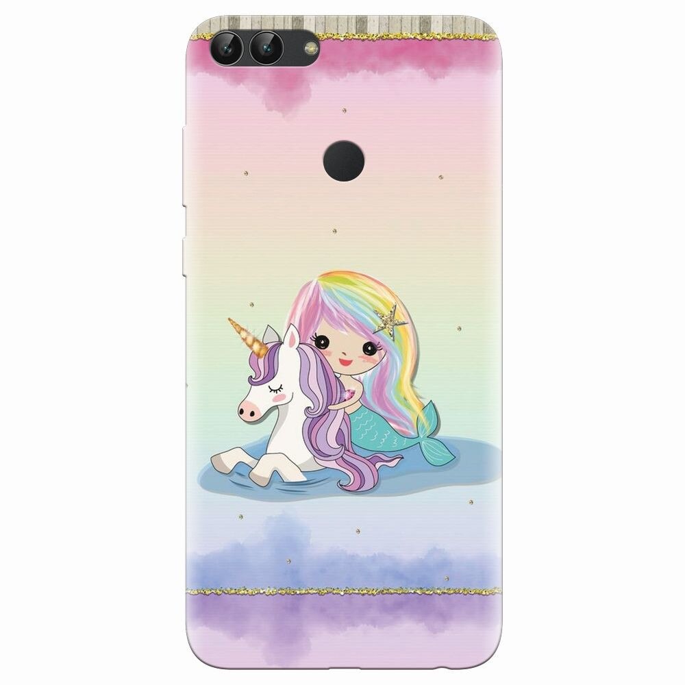 Husa silicon pentru Huawei P Smart, Mermaid Unicorn Play