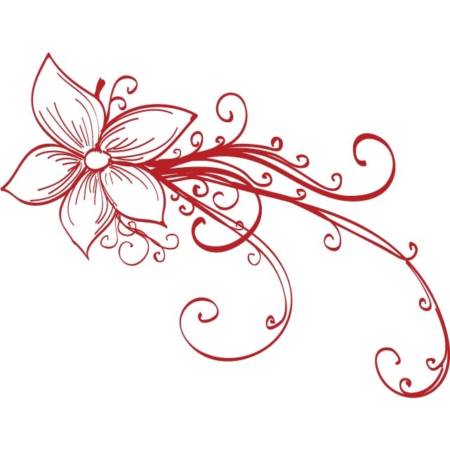 Orhideea fericita - Sticker Decorativ - Rosu Cardinal - 144 x 110 cm