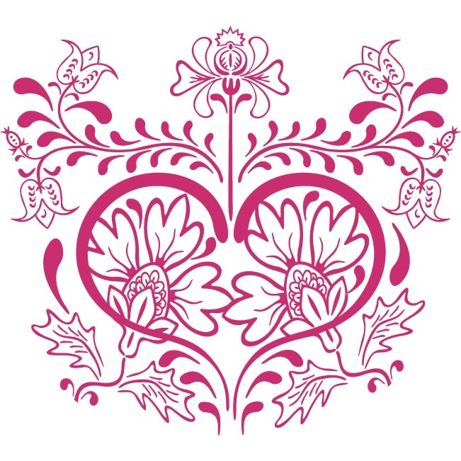 Element modern - Sticker Decorativ - Magenta - 92 x 83 cm