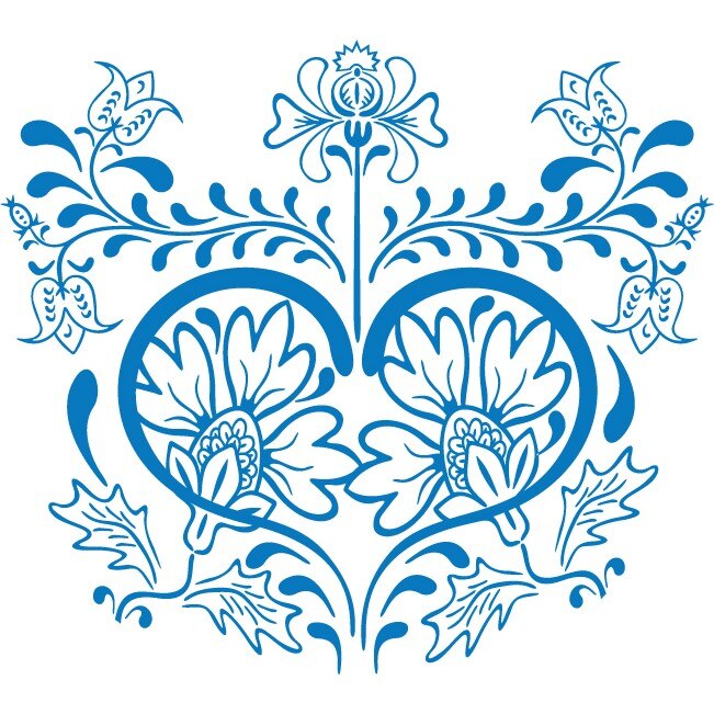 Element modern - Sticker Decorativ - Albastru - 123 x 110 cm