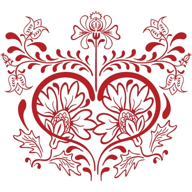 Element modern - Sticker Decorativ - Rosu Cardinal - 123 x 110 cm