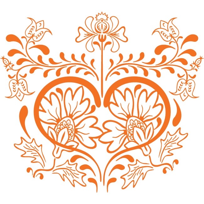 Element modern - Sticker Decorativ - Portocaliu - 123 x 110 cm