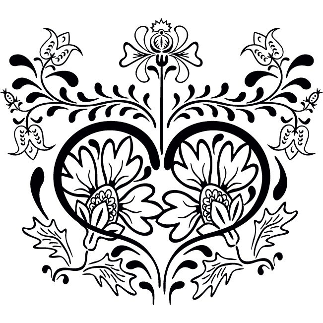 Element modern - Sticker Decorativ - Negru - 123 x 110 cm