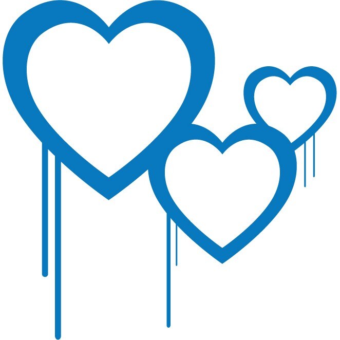 Inima - simbolul iubirii - Sticker Decorativ - Albastru - 108 x 110 cm