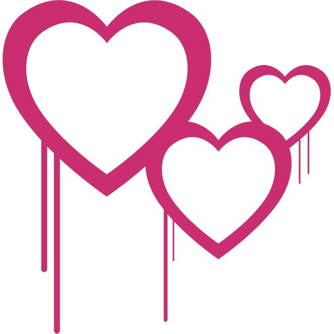 Inima - simbolul iubirii - Sticker Decorativ - Magenta - 108 x 110 cm