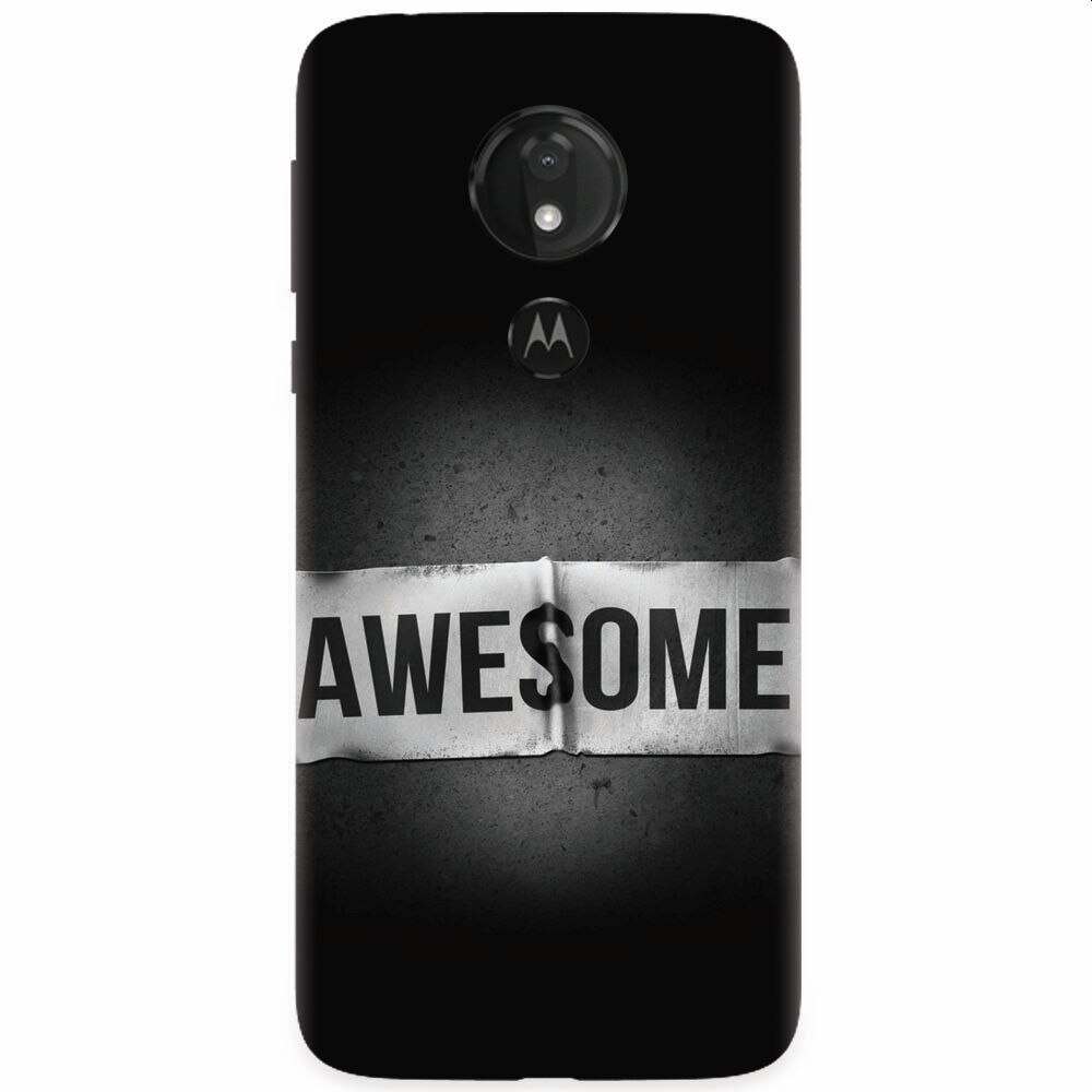 Husa silicon pentru Motorola Moto G7 Power, Awesome Label Dark