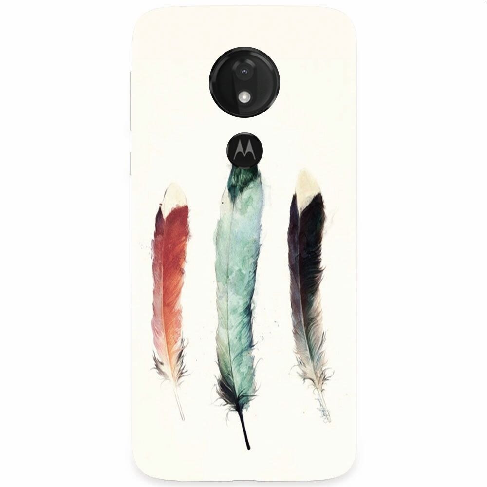 Husa silicon pentru Motorola Moto G7 Power, Three Feathers