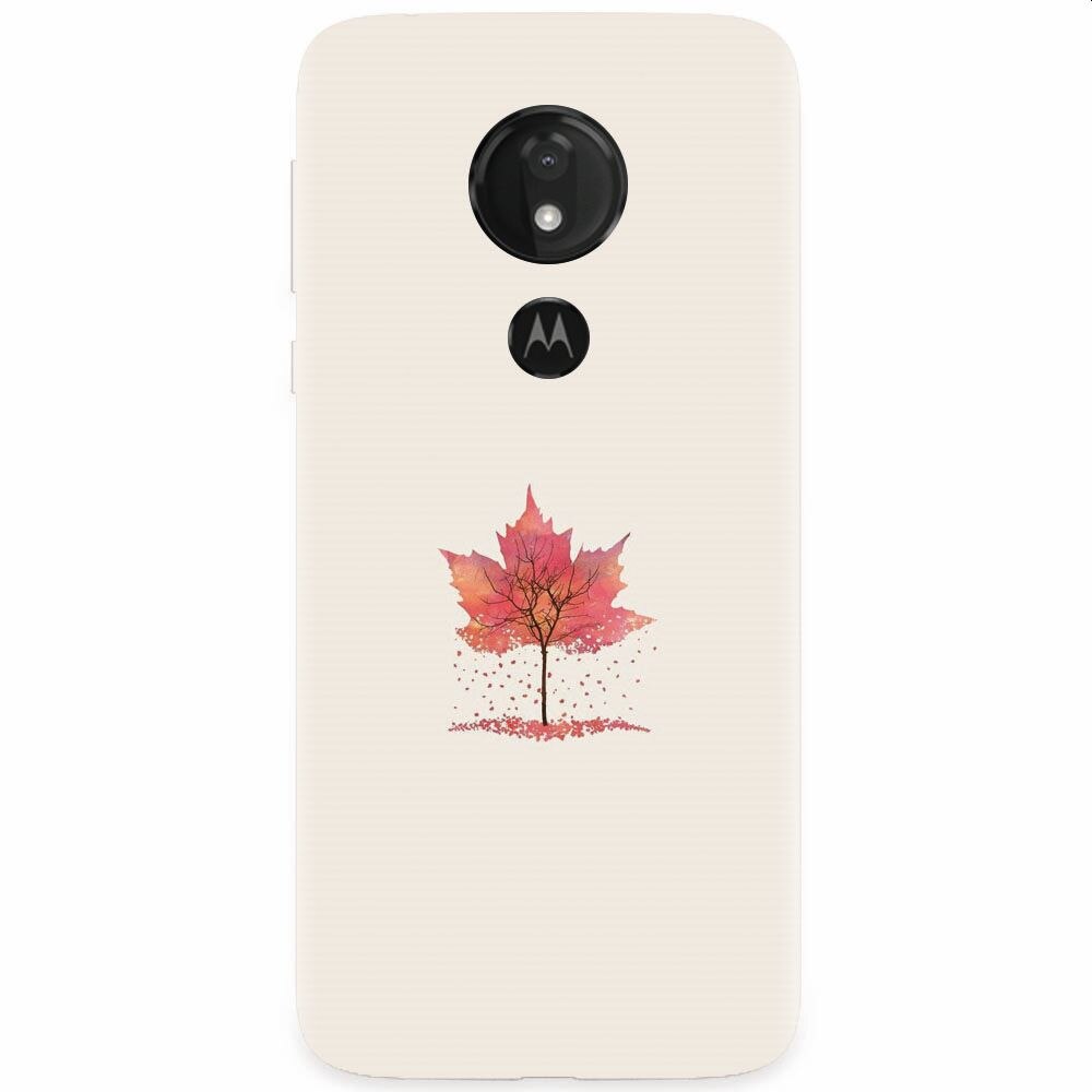 Husa silicon pentru Motorola Moto G7, Autumn Tree Leaf Shape Illustration