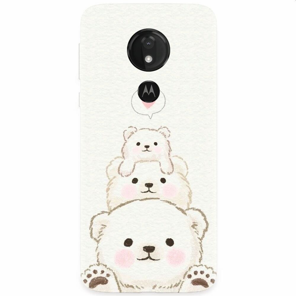 Husa silicon pentru Motorola Moto G7, Bear Family