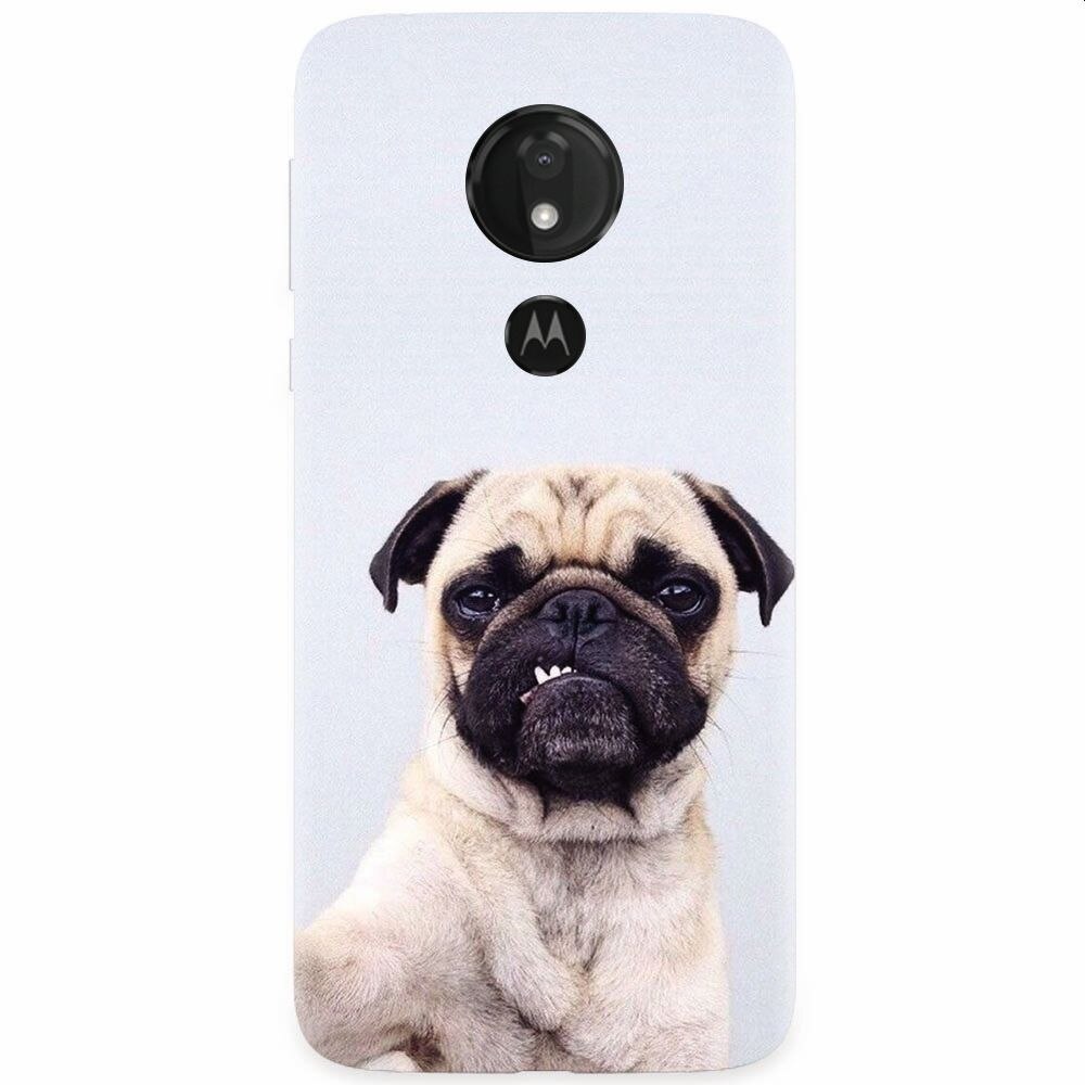 Husa silicon pentru Motorola Moto G7 Power, Simple Pug Selfie