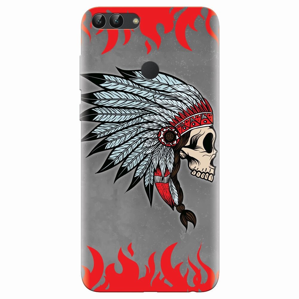 Husa silicon pentru Huawei P Smart, Indian Skull