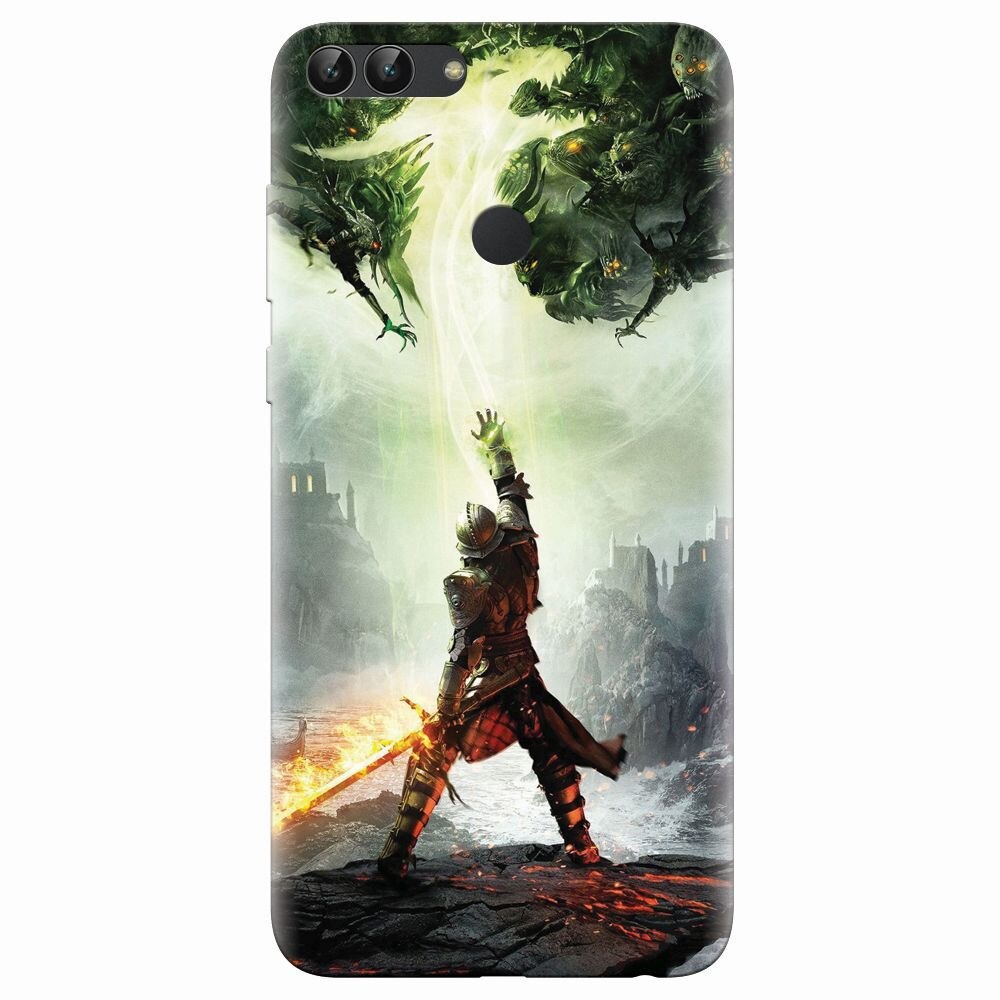 Husa silicon pentru Huawei P Smart, Green Dragon