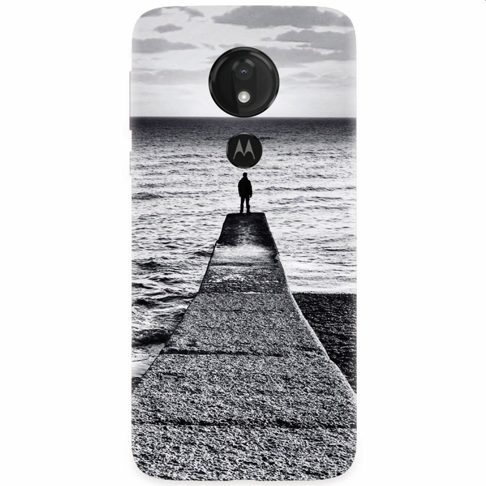 Husa silicon pentru Motorola Moto G7, Abstract Dock Man Grey