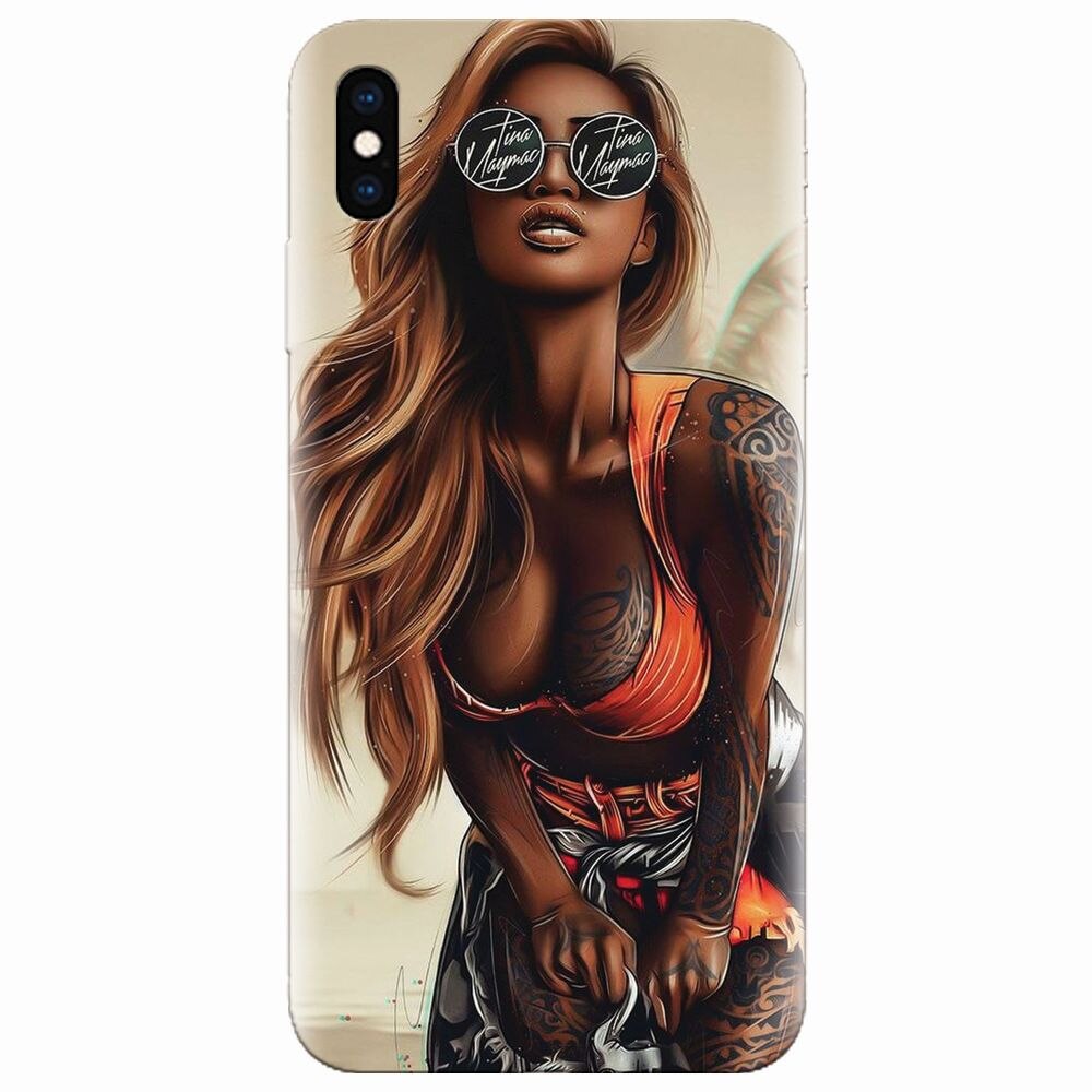 Husa silicon pentru Apple Iphone XS Max, Tattoed Girl