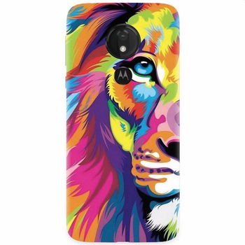 Husa silicon pentru Motorola Moto G7 Power, Colorfull Lion 002 Husa silicon pentru Motorola Moto G7 Power, Colorfull Lion 002