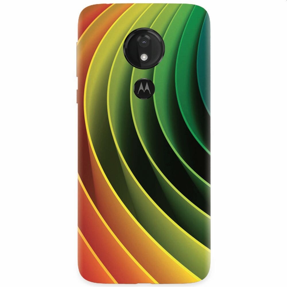 Husa silicon pentru Motorola Moto G7, 3D Multicolor Abstract Lines
