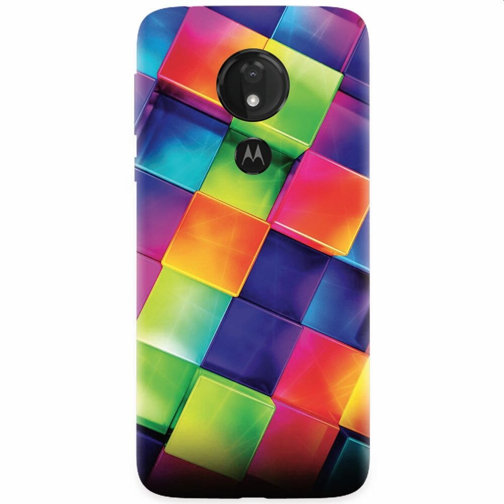 Husa silicon pentru Motorola Moto G7 Power, 3D Geometric Colorful