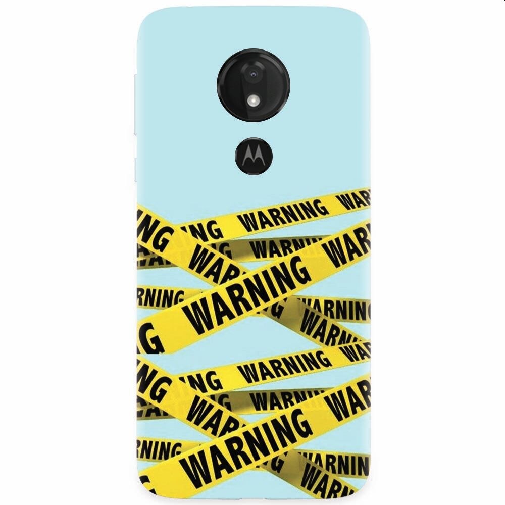 Husa silicon pentru Motorola Moto G7 Power, Warning