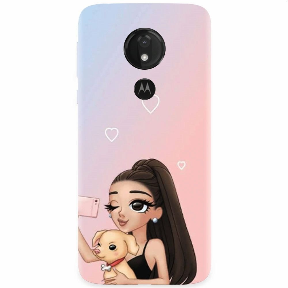 Husa silicon pentru Motorola Moto G7, Selfie With Sweet Dog