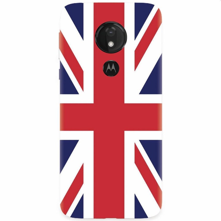 Силиконов калъф за Motorola Moto G7, Илюстрация на флага на Великобритания