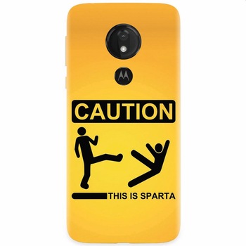 Husa silicon pentru Motorola Moto G7, This Is Sparta Funny Illustration Husa silicon pentru Motorola Moto G7, This Is Sparta Funny Illustration