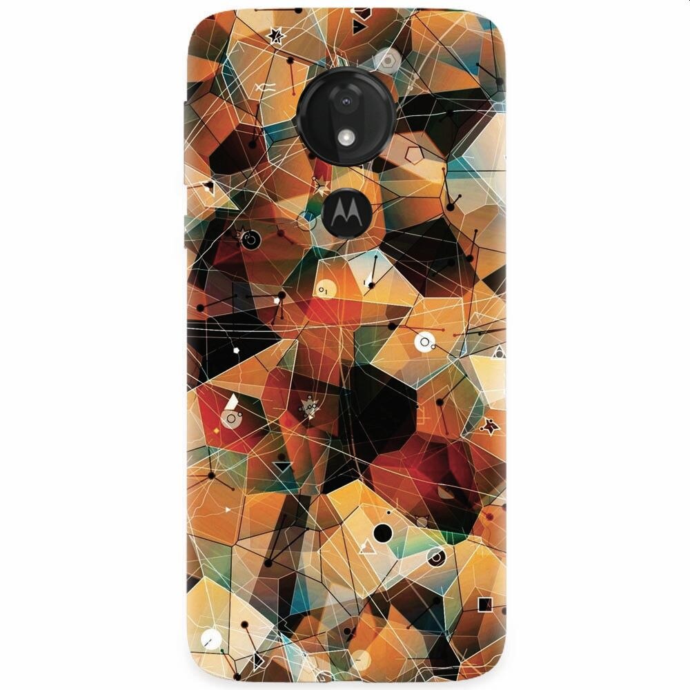 Husa silicon pentru Motorola Moto G7, Abstract Triangles Connected Lines
