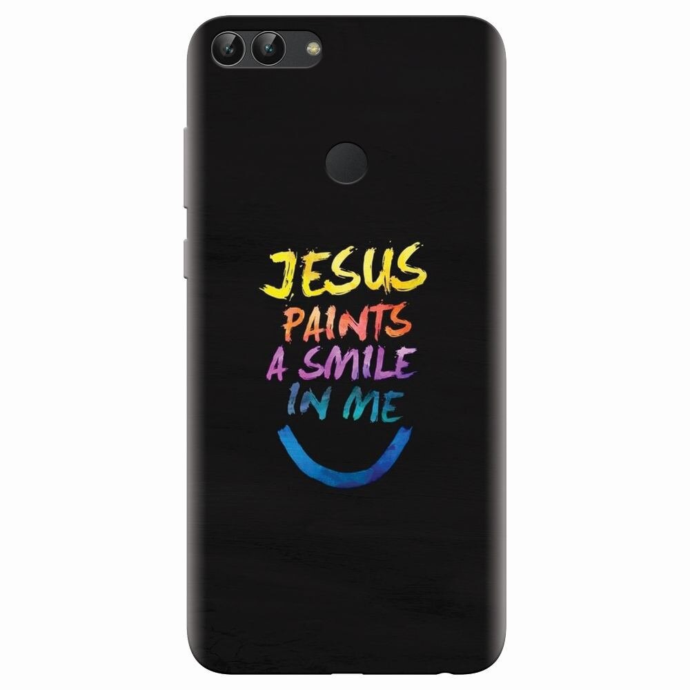 Husa silicon pentru Huawei P Smart, Jesus Paints A Smile In Me
