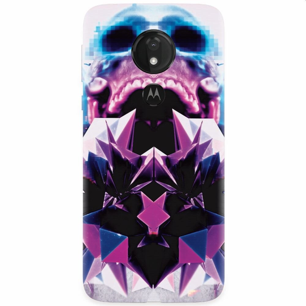 Husa silicon pentru Motorola Moto G7, Abstract Framed Skull