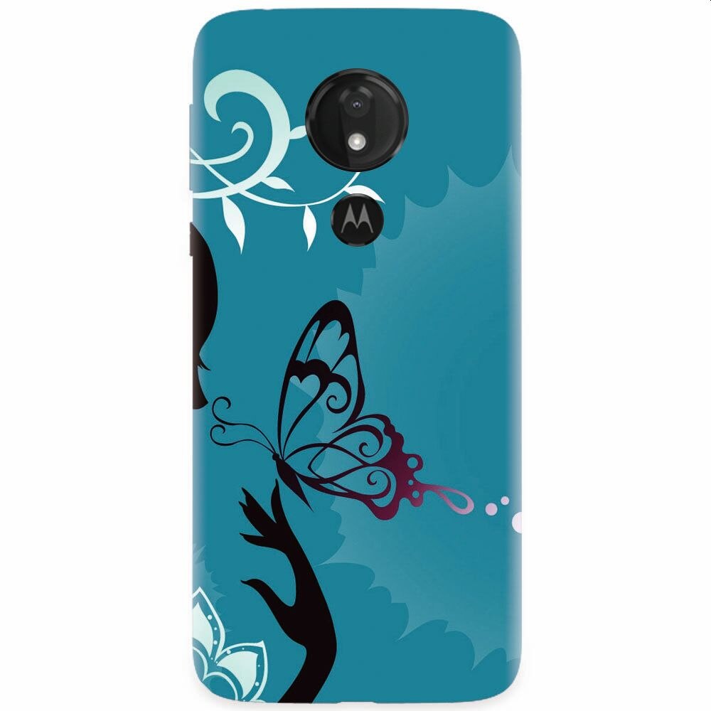 Husa silicon pentru Motorola Moto G7, Blue Butterfly