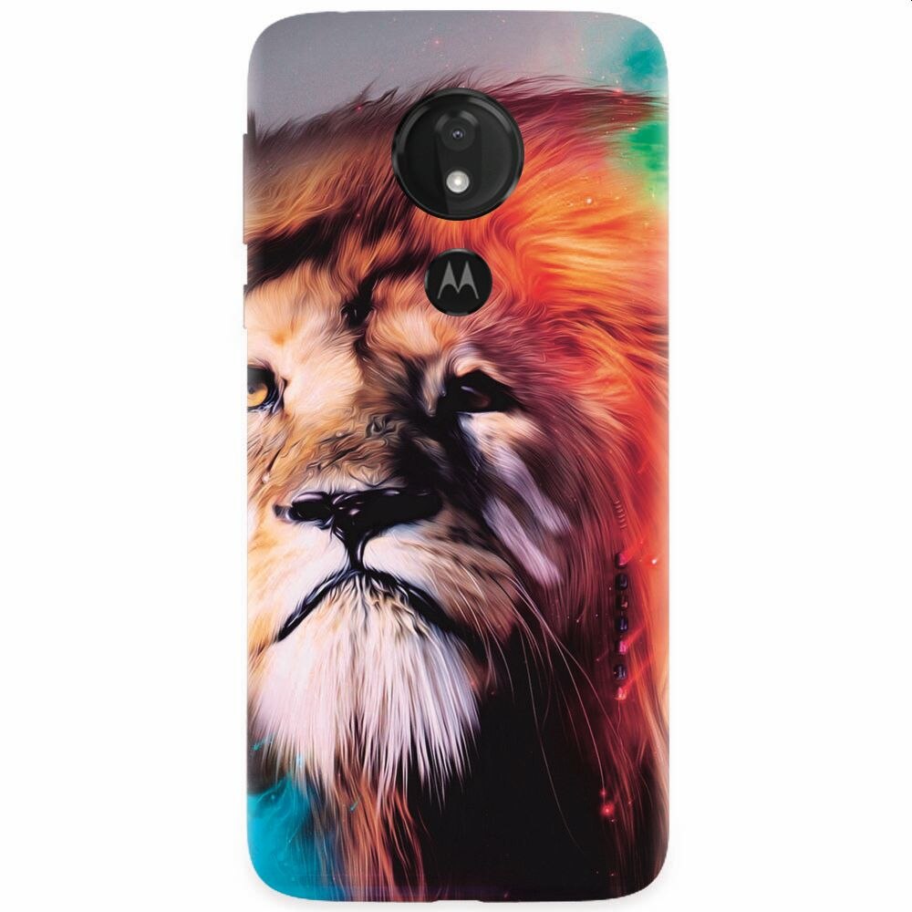 Husa silicon pentru Motorola Moto G7, Awesome Art Of Lion