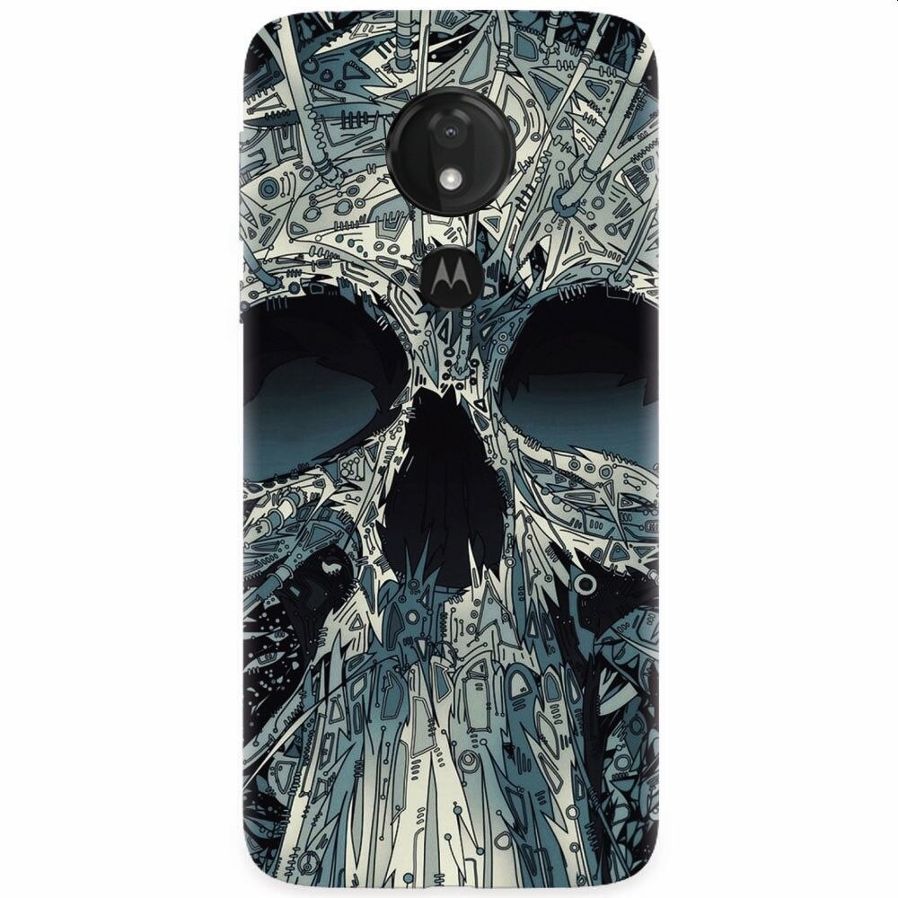 Husa silicon pentru Motorola Moto G7 Power, Abstract Skull Artwork Illustration